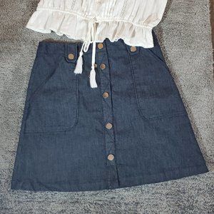 NY&C Stretch Denim Mini Skirt